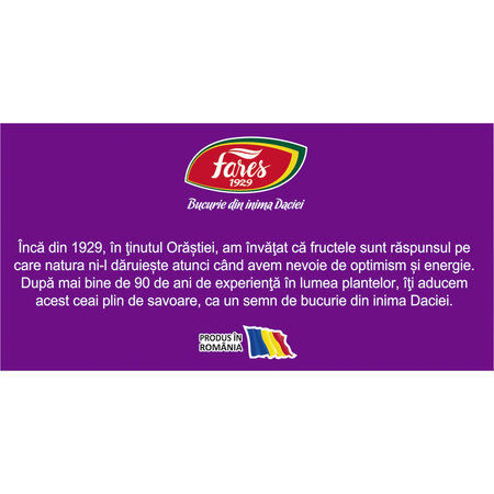 Ceai cu merisoare si afine Aromafruct, 100 plicuri, Fares 624061