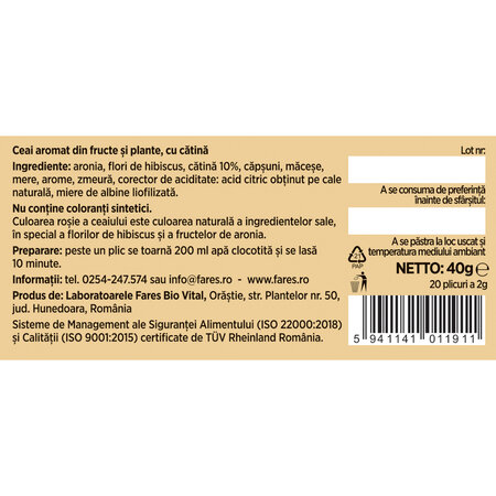 Ceai cu catina, 20 plicuri, Fares 604281