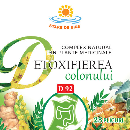 Complex natural din plante medicinale Detoxifierea colonului, D92, 28 plicuri, Fares 621154