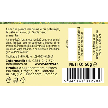 Ceai Diuretic U67, 50 g, Fares 623889