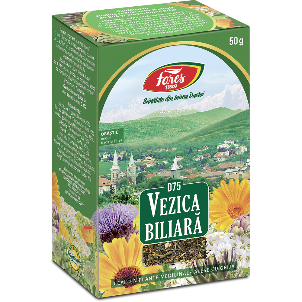 Ceai Vezica Biliara, D75, 50 g, Fares