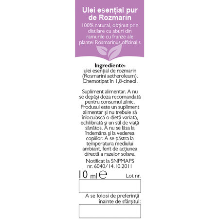 Ulei esential de rozmarin A11, 10 ml, Fares 620814