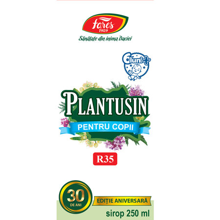 Plantusin pentru copii, sirop cu fructoza, R35, 250 ml, Fares 621092