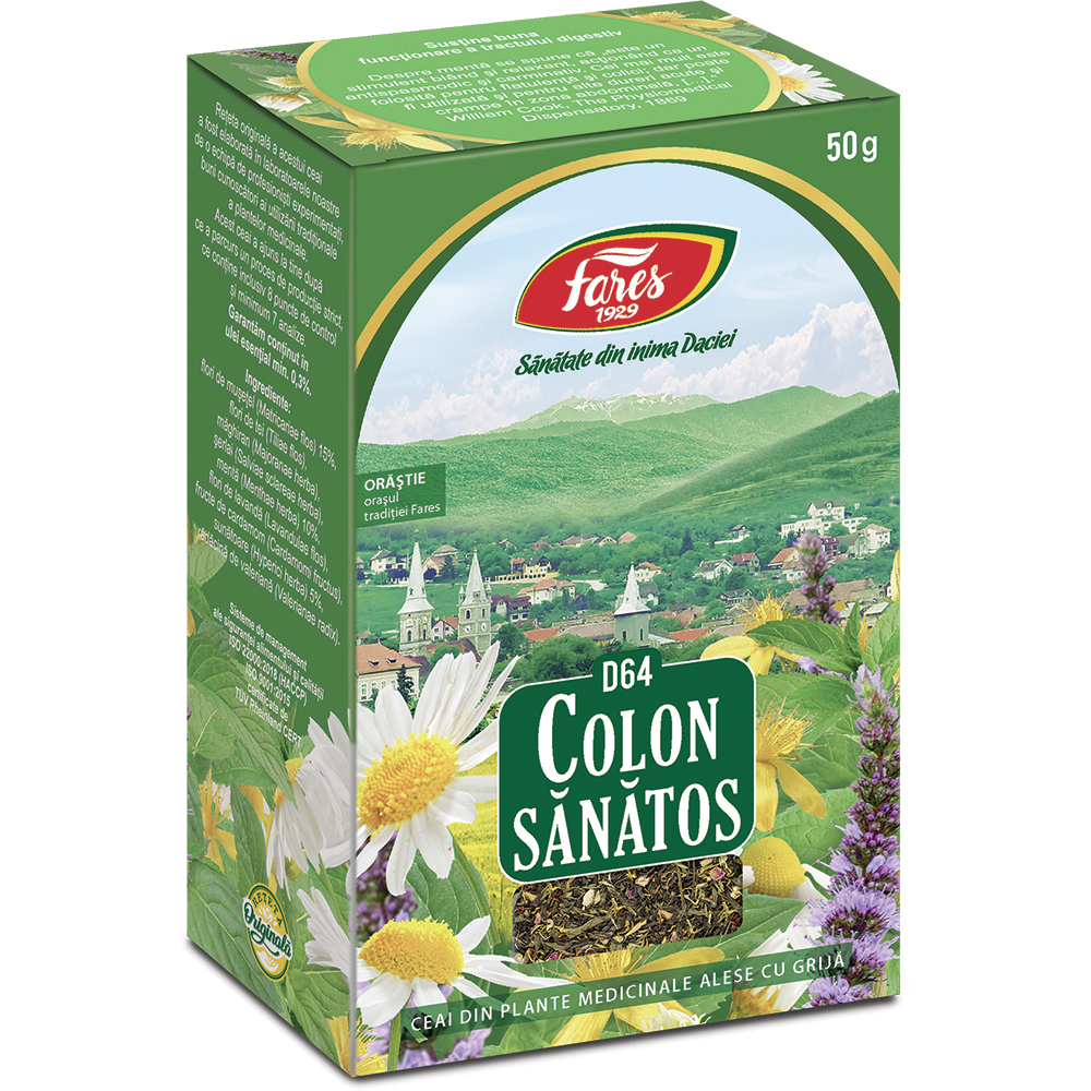 Ceai Colon Sanatos, D64, 50 g, Fares