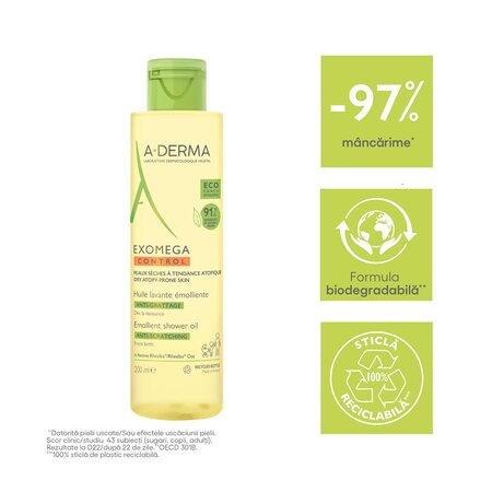 Ulei de dus Exomega Control, 200 ml, A-Derma 610382