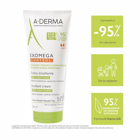 Crema emolienta Exomega Control, 200 ml, A-Derma 610355
