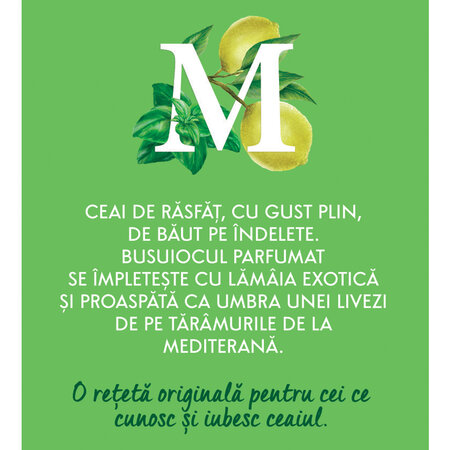 Ceai Mireasma cu busuioc si lamaie, 20 plicuri, Fares 621165