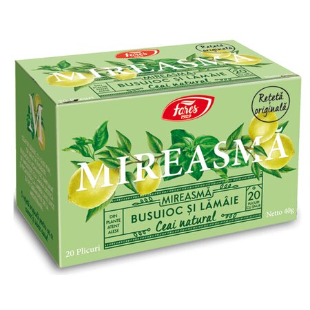 Ceai Mireasma cu busuioc si lamaie, 20 plicuri, Fares