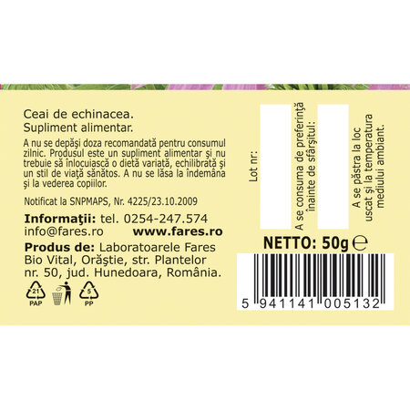Ceai de Echinacea F186, 50 g, Fares 618635