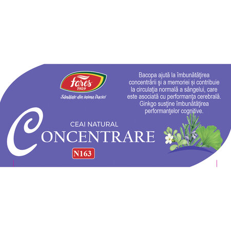 Ceai Concentrare, N163, 20 plicuri, Fares 623932