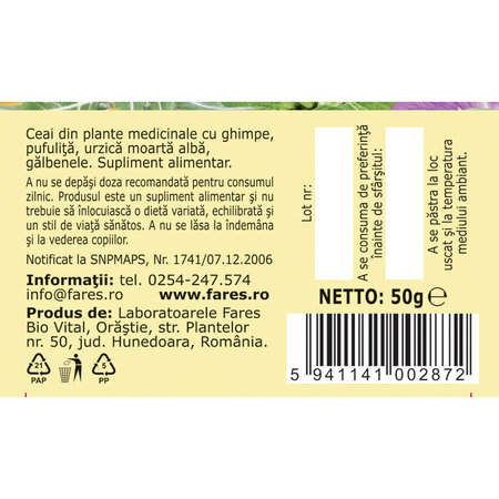 Ceai Prostata, G73, 50 g, Fares 623656