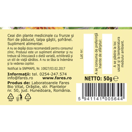 Ceai pentru tensiune C36, 50 g, Fares 623764