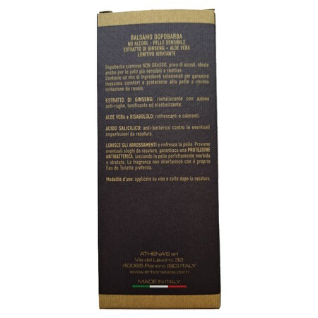 Balsam aftershave cu extract de ginseng si aloe vera Uomo, 100 ml, L'Erboristica 710819