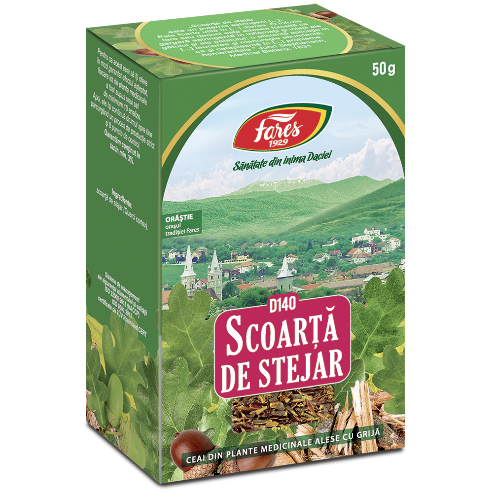 Ceai Stejar scoarta D 140, 50 g, Fares