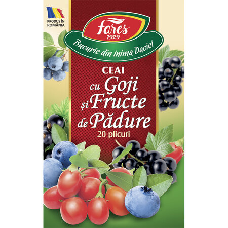 Ceai cu goji si fructe de padure Aromfruct, 20 plicuri, Fares 604236