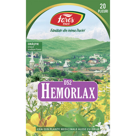 Ceai Hemorlax, D52, 20 plicuri, Fares 623569