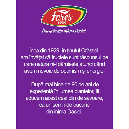 Ceai cu merisoare si afine, 20 plicuri, Fares 604243