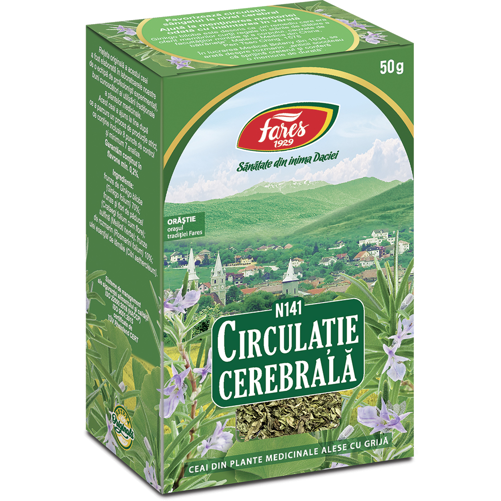 Ceai Circulatie Cerebrala, N141, 50 g, Fares