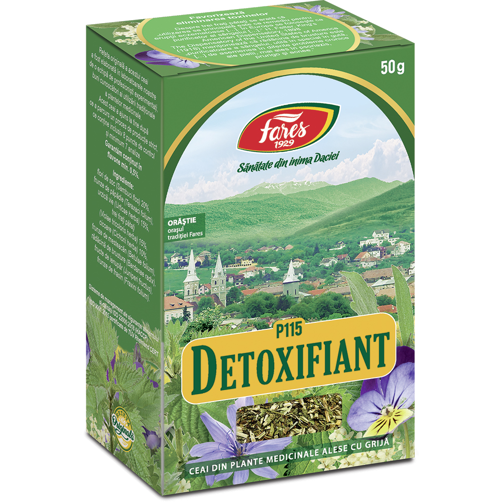 Ceai Detoxifiant Purificarea Organismului P115, 50 g, Fares