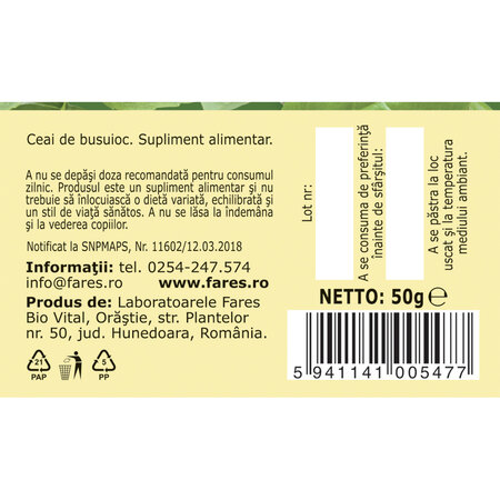 Ceai Busuioc iarba D129, 50 g, Fares 618601
