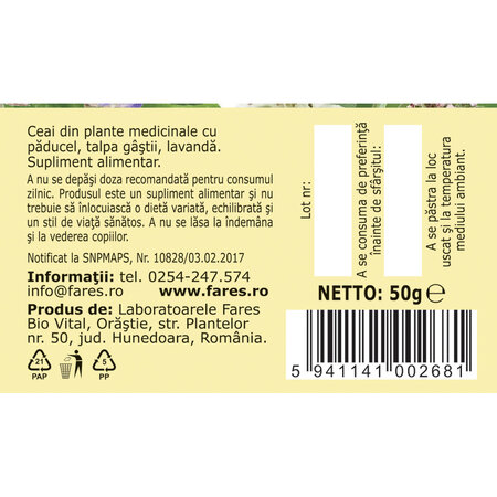 Ceai Calmocard, C22, 50 g, Fares 623622