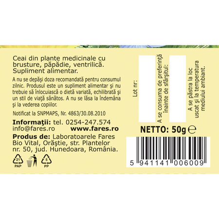 Ceai curatarea sangelui, P125, 50 g, Fares 623788