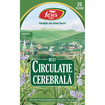 Ceai Circulatie Cerebrala, N131, 20 plicuri, Fares 623582