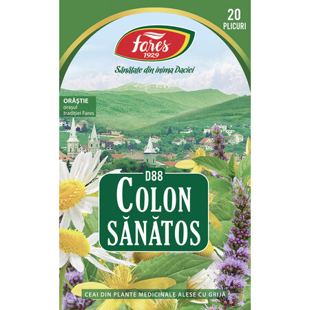 Ceai Colon Sanatos, D88, 20 plicuri, Fares 623824