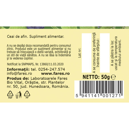 Ceai Afin frunze D136, 50 g, Fares 617946