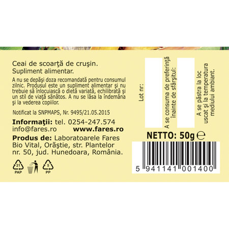 Ceai Crusin scoarta D 116, 50 g, Fares 618039