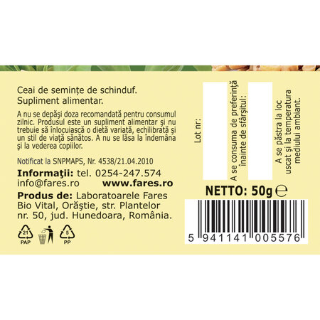 Ceai Schinduf seminte M 118, 50 g, Fares 618591