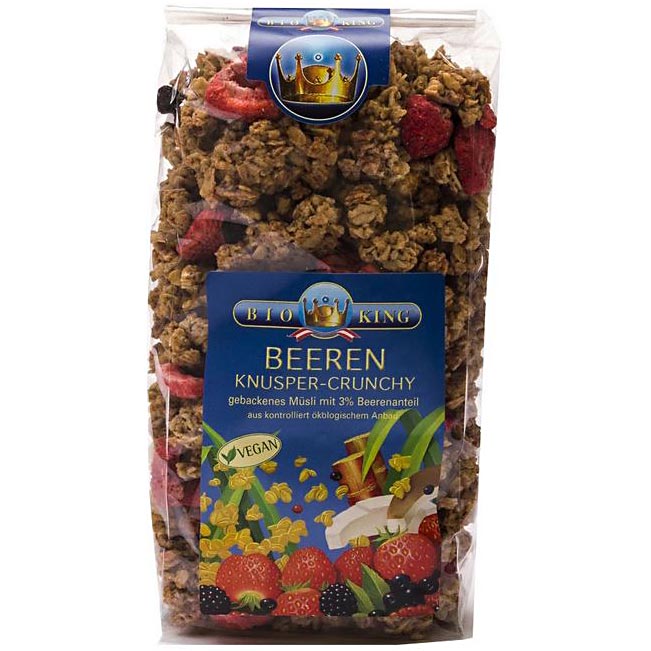 Musli crocant cu fructe de padure eco, 375g, Bioking