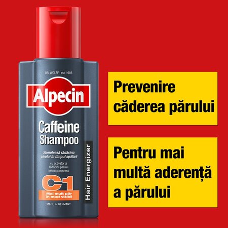 Sampon cu cafeina pentru cresterea parului C1, 250 ml, Alpecin 721331
