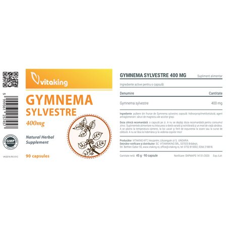 Gymnema Sylvestre, 400 mg, 90 capsule, VitaKing 713854