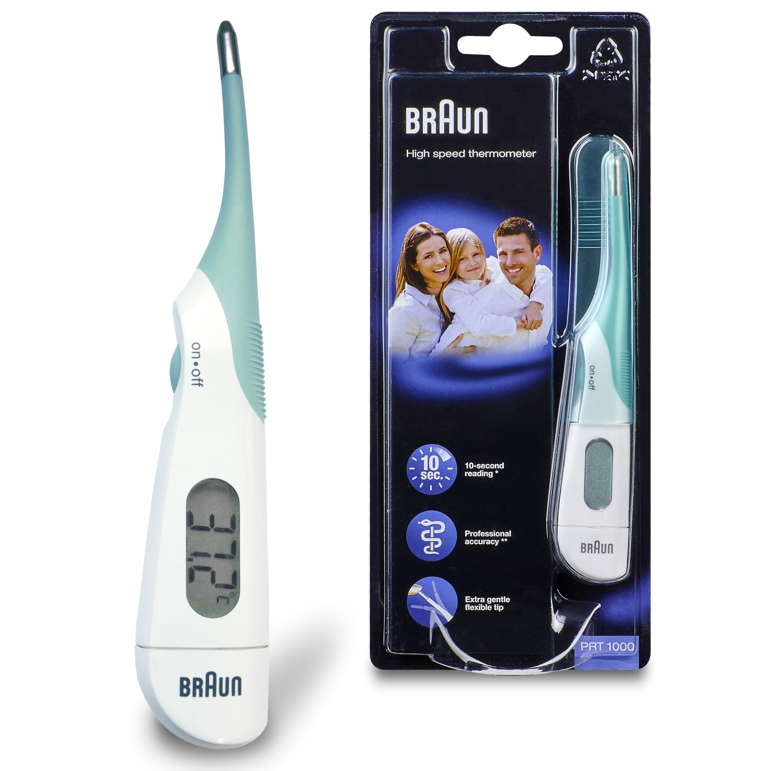 Termometru digital 3 in 1 cu varf flexibil TOW009061, Braun