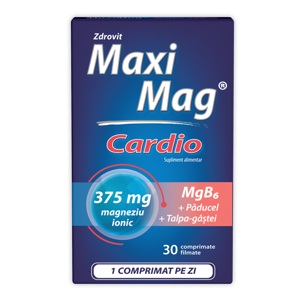 MaxiMag Cardio, 375 mg, 30 comprimate, Zdrovit