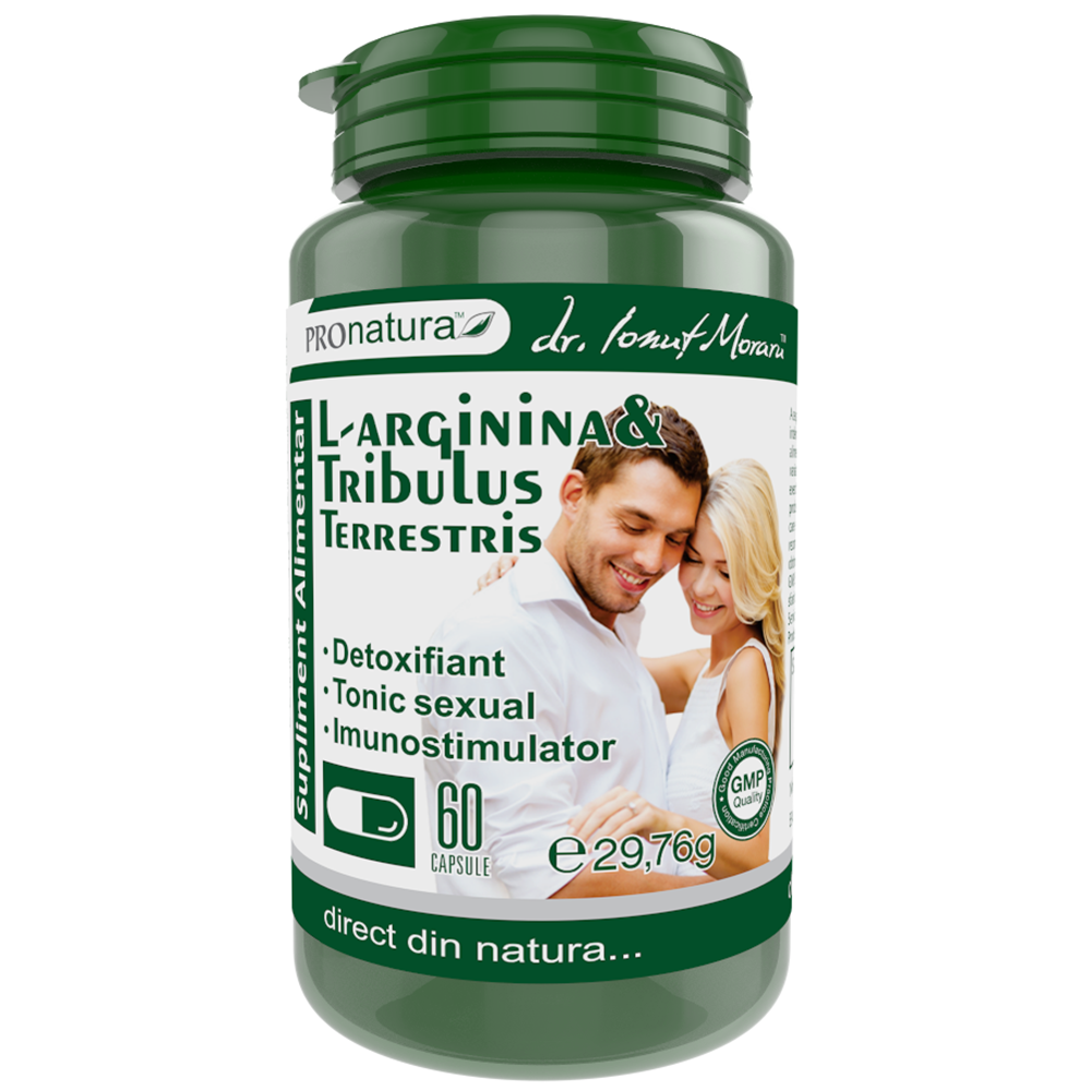 L-arginina si Tribulus Terrestris, 60 capsule, Pro Natura