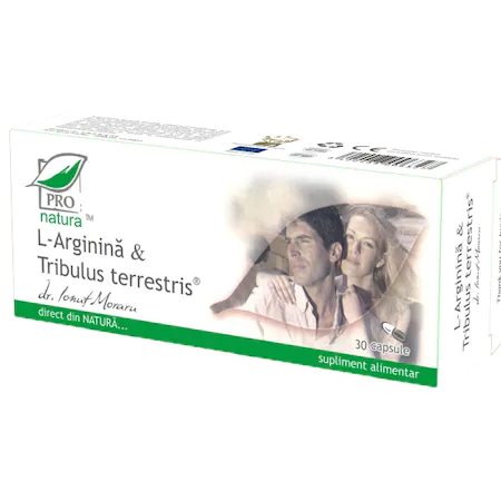 L-arginina si Tribulus Terrestris, 30 capsule, Pro Natura