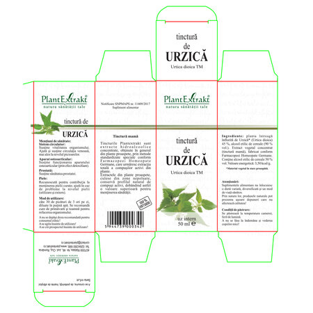 Tinctura de Urzica, 50 ml, Plant Extrakt 738605