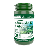 Iodura de potasiu K si alge marine Phyto, 60 capsule, Pro Natura