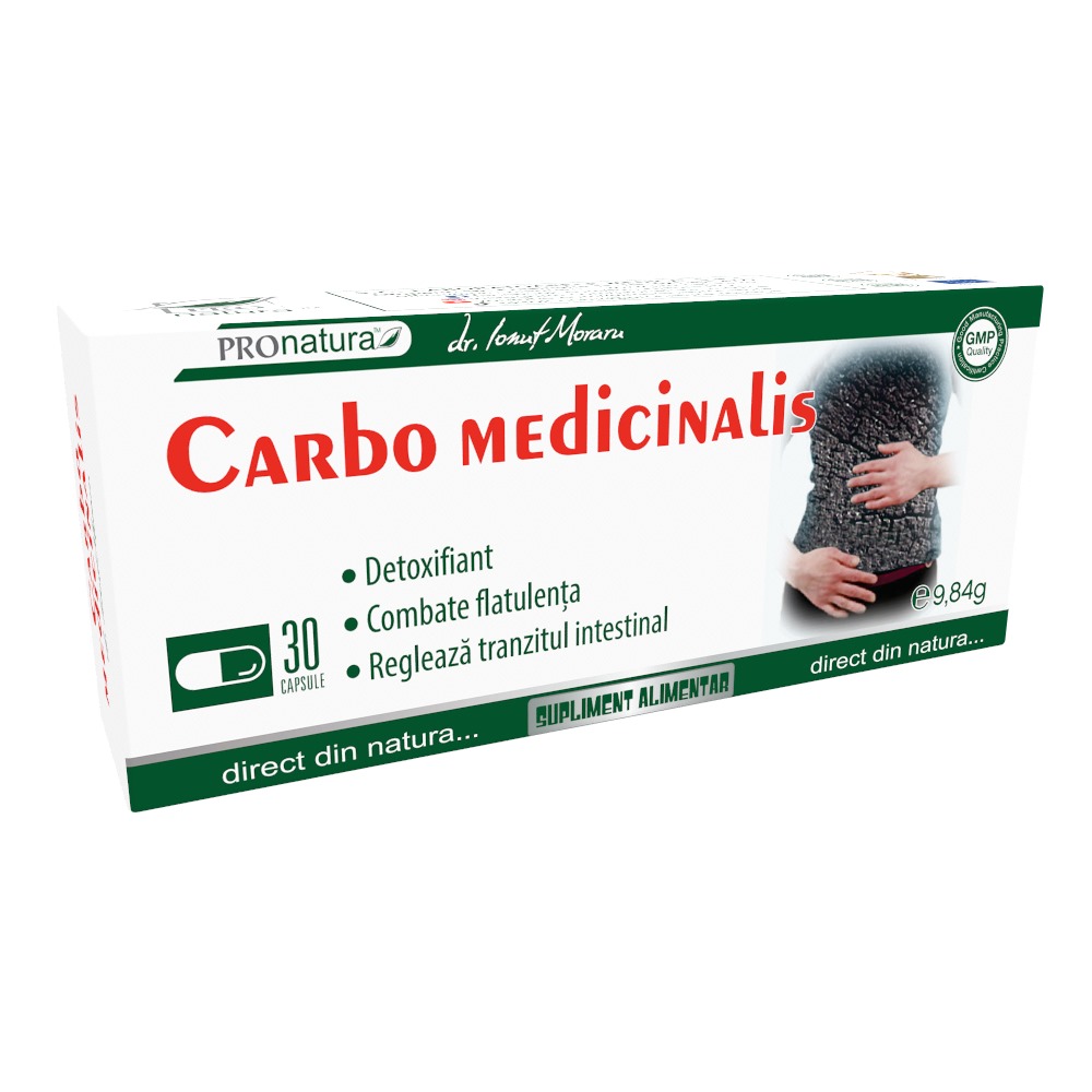 Carbo Medicinalis, 30 capsule, Pro Natura