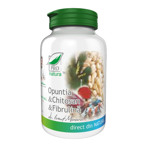 Opuntia, Chitosan si Fibrulina, 60 capsule, Pro Natura