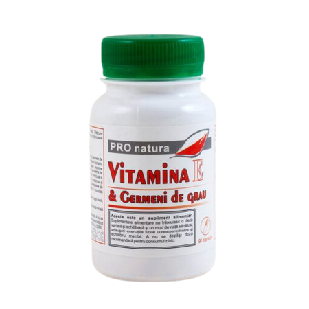 Vitamina E si Germeni de grau, 90 capsule, Pro Natura