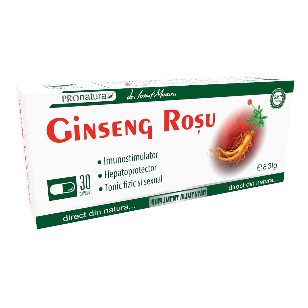 Ginseng Rosu, 30 capsule, Pro Natura