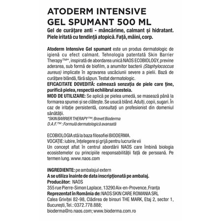 Crema pentru pleoape si conturul ochilor Atoderm Intensive, 100 ml, derma 751779