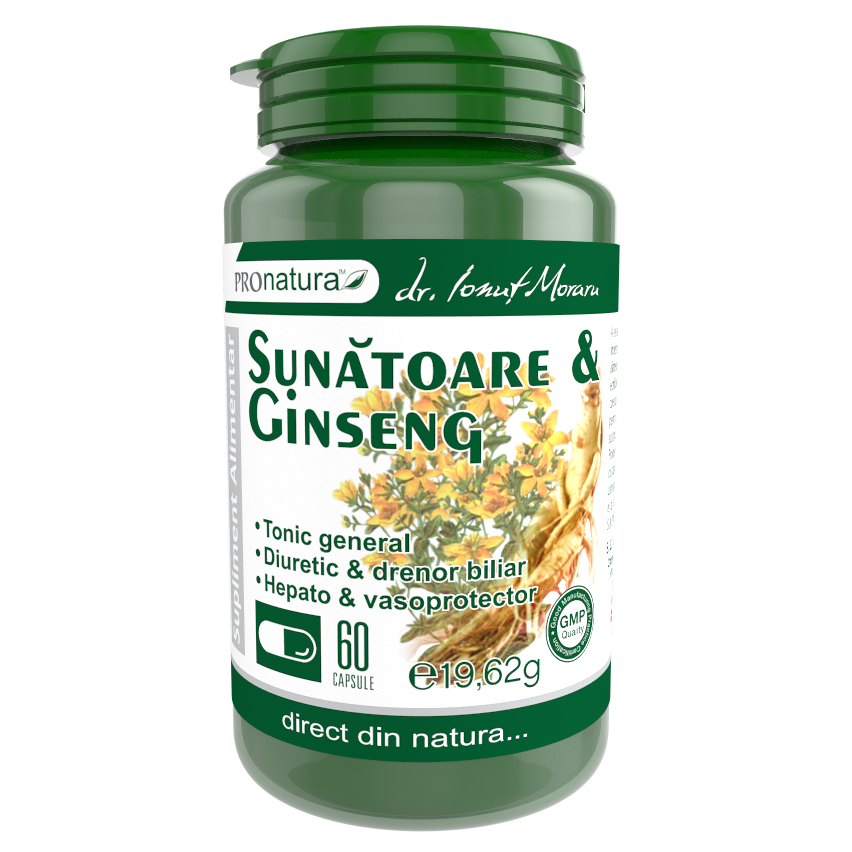 Sunatoare si Ginseng, 60 capsule, Pro Natura