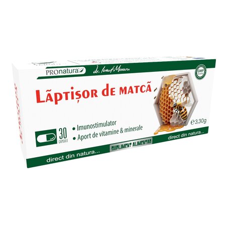 Laptisor de matca, 30 capsule, Pro Natura