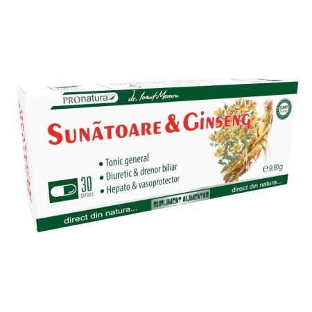Sunatoare & Ginseng, 30 capsule, Pro Natura