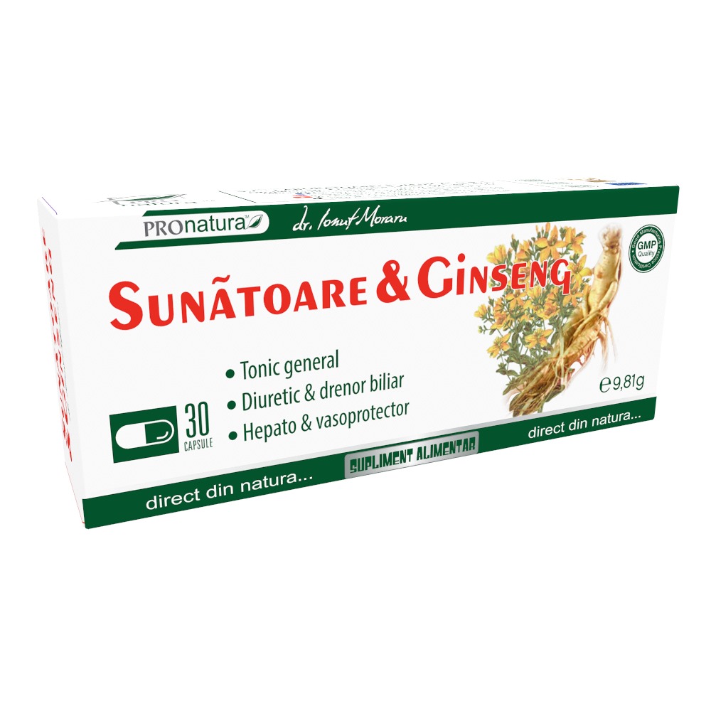 Sunatoare & Ginseng, 30 capsule, Pro Natura