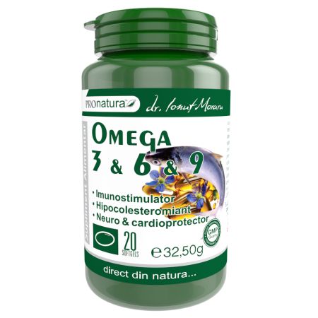 Omega 3-6-9, 20 capsule, Pro Natura